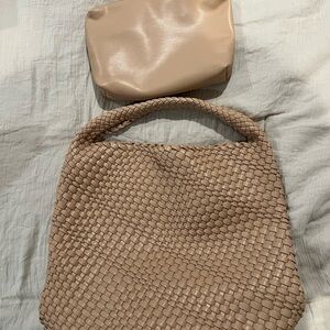 Elegant Tan Woven Women's Bag